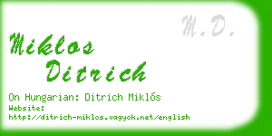 miklos ditrich business card